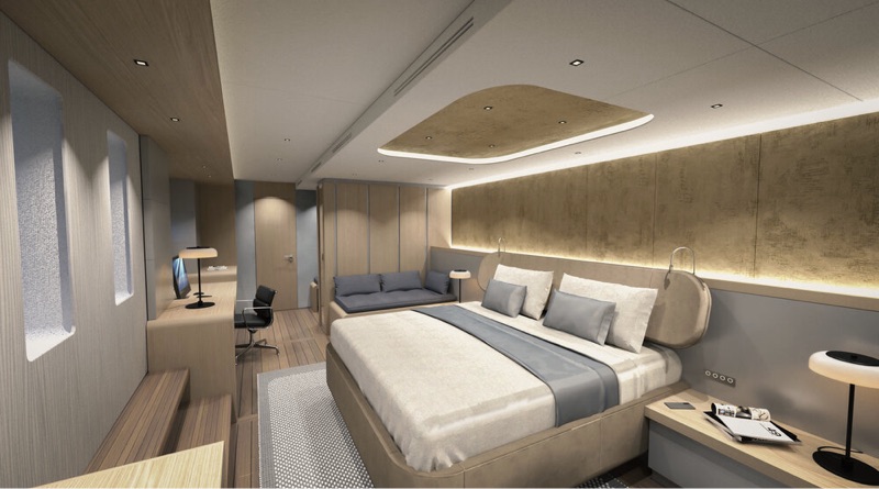 ALVA Yachts Ocean Eco 90 H2 master bedroom (artist conception)