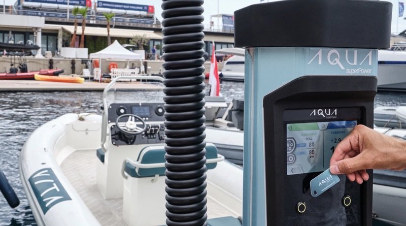 High speed marine charging unit at the Yacht Club de Monaco