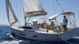 electric propulsion Arcona 380Z sailing in the Atlantic Ocean