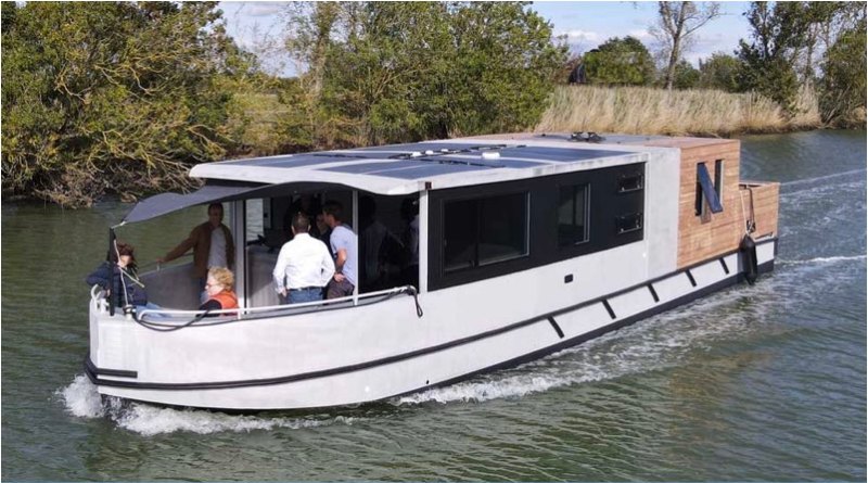 Penichette electric houseboat on river