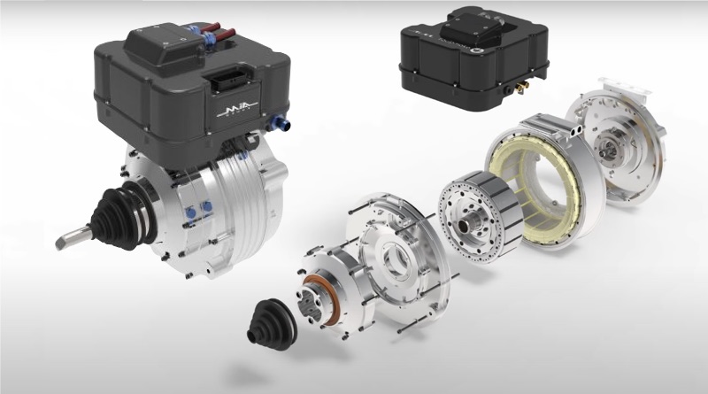 electric boat motors by F1 developer in exploded view, showing cage rotor