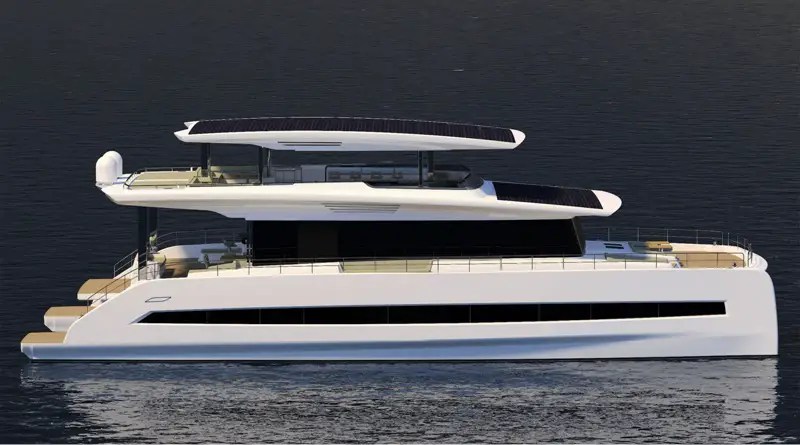 Lithium battery packs power this 80 foot three deck catamaran