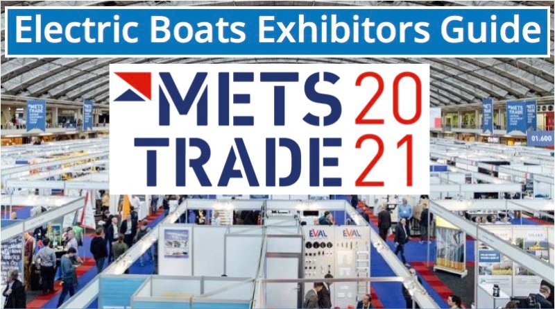 METSTRADE electric boats exhibitors guide with photo of exhibition hall in background