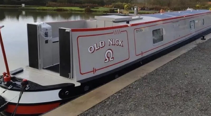 Vetus electric motors will go in this narrowboat 'Nick' shown docked on a canal bank