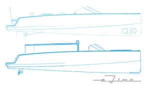 electric boat e-Limo compared to Q-30 schematic