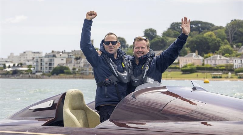 Pilot and co-pilot of record setting electric hydrofoiling boat