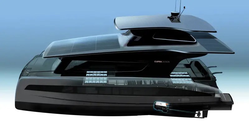 Artist conception of Volkswagen Silent-Yachts catamaran