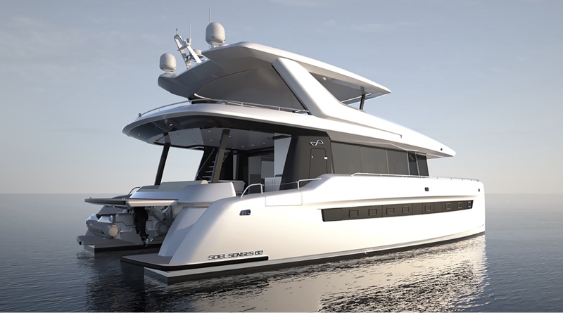 Soel Senses 62 solar yacht on the water