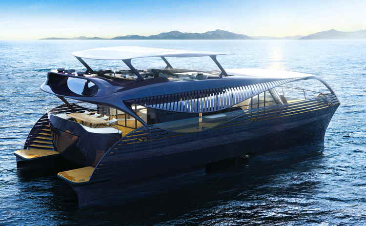 Futuristic SolarImpact yacht