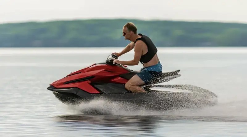 Man riding lowest price of Taiga electric jetskis